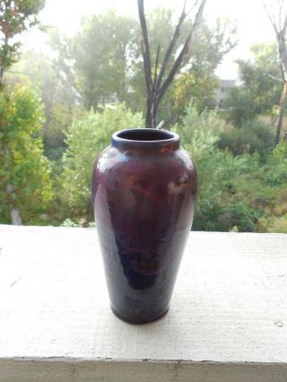 1998 Ray West California Studio Art Pottery Vase Crystalline Glaze Blue 6 3/4 "