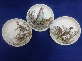 Set Of 3 Johnson Brothers Game Birds 4 1/4 " Coasters Partridge Pheasant Quail