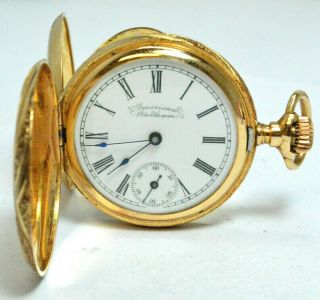 1896 Waltham Pocketwatch 15 Jewel Size - 0 14k Gold Hunting Case 120,  Y.  Old