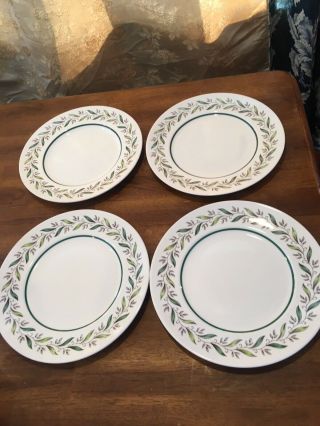 (set Of 4) Royal Doulton Almond Willow 10 3/8 " Dinner Plates Ec