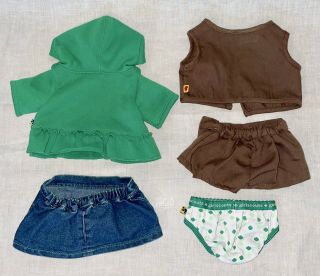 Build A Bear Girl Scout Clothes Green Hoodie Skirt Brownie Vest Skort Underwear 2