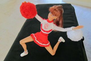 Barbie Cheerleader Indiana University U Collegiate 1996 Mattel Red Auburn Hair