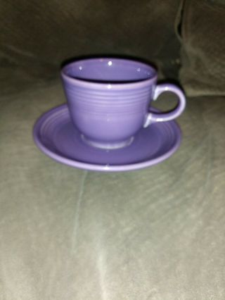 Fiesta Lilac Purple Tea Cup And Saucer Fiestaware