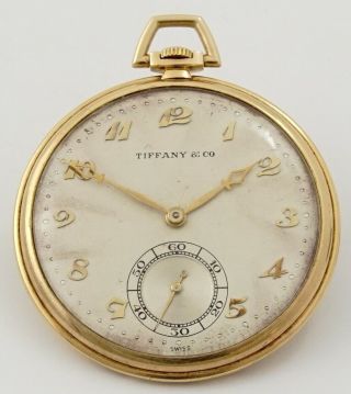 C.  H.  Meylan,  Swiss Pocket Watch,  14k Gold Case,  Tiffany & Co.  Dial - Rf42977