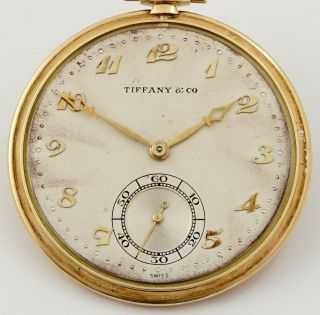 C.  H.  Meylan,  Swiss Pocket Watch,  14K Gold Case,  Tiffany & Co.  Dial - rf42977 2