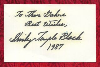 Shirley Temple Black Autographed Hand Signed Post Card 1987 - - See