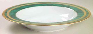 Christian Dior Gaudron Malachite Green Rimmed Soup Bowl 1395759