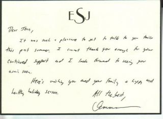 Emma Samms Autographed Handwritten Note General Hospital & Dynasty Star