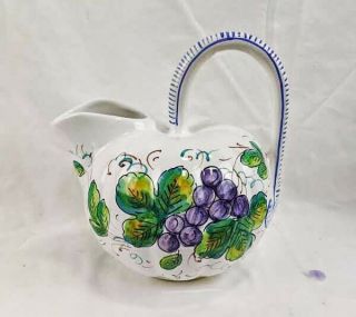 L.  Pardi Castelli Pitcher Made In Italy Hand - Painted Numbered Signed
