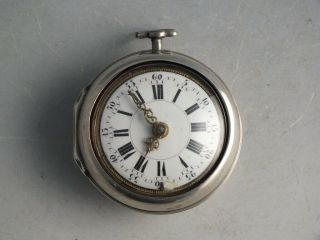 English Pair Case Verge Fusee Pocket Watch By John Collins,  London C.  1705