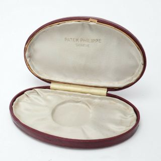 Vintage Patek Philippe Geneve Pocket Watch Box Burgundy Red Bean Shape