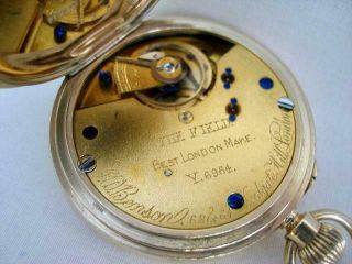 Fine English J W Benson Solid 9 Carat Gold Hunter Crown Wind Gents Pocket Watch. 6