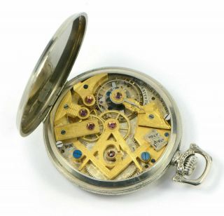 Dudley Masonic Pocket Watch Model 2 19 Jewel 12s 1920s 14k Gold Filled 3