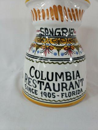 Columbia Restaurant Ceramic Sangria Pitcher,  7 inches,  Florida,  Made in Spain 2