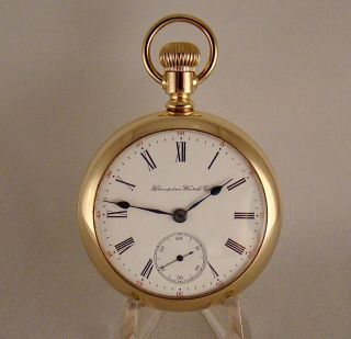 Antique Hampden " John Hancock " 21j 10k Gold Filled Open Face 18s Pocket Watch