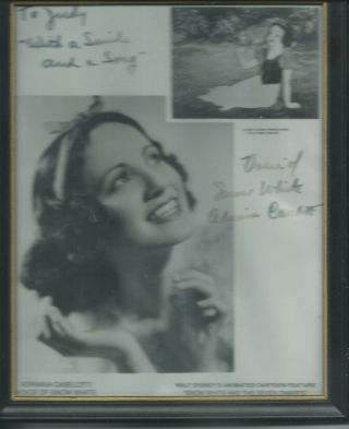 Adriana Caselotti Voice Of Snow White Hand Signed Photo D.  1997