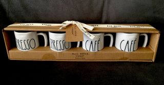 Rae Dunn Mini Espresso Mugs - Set Of 4 Espresso,  Espresso,  Cafe,  Cafe