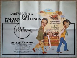 The Fortune 1975 Uk Quad Cinema Poster Jack Nicholson,  Warren Beatty