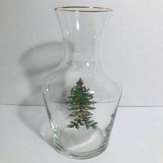 SPODE Christmas Tree Glass Wine Carafe/Decanter with Gold Trim 2