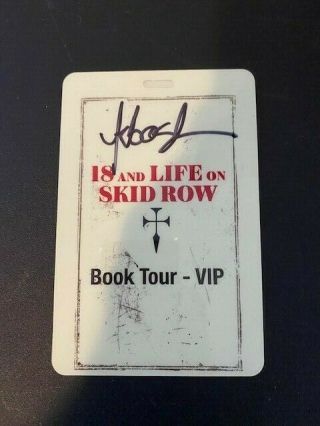 Skid Row Sebastian Bach Autographed Book Tour Vip Pass