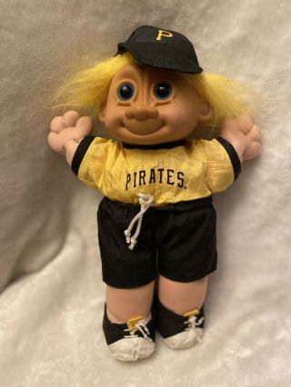 12” Russ Nfl Pirates Troll Yellow Hair Blue Eyes Black Cap With Yellow P