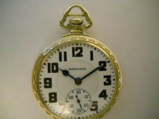 Hamilton 992 Pocket Watch In Classic Green Gold - Filled Ham Case