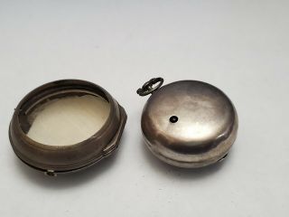 Very Early 1800 ' s Fusee Pocket Watch in Sterling Silver Pair Case 5