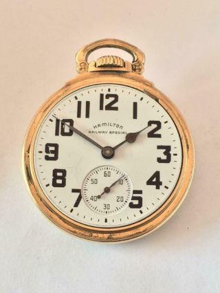 Vintage Hamilton 992b Pocket Watch Railway Special 21j Movement