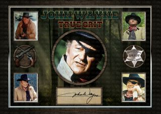 John Wayne - True Grit - Signed A4 Photo Print Memorabilia