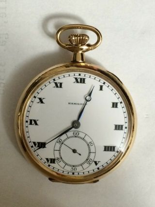 Hamilton 920,  23 Jewel,  12 Size,  Gold Filled,  Open Face Pocket Watch, .