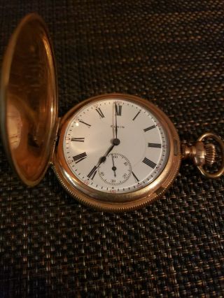 Antique Elgin National Watch 17j Gold Filled 16s Hunter Case Pocket Watch