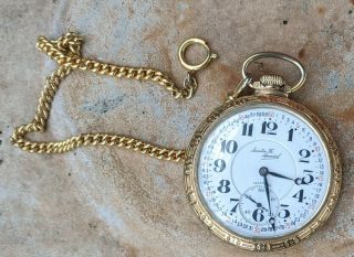 Antique Illinois Santa Fe Special Railroad Pocket Watch Gold