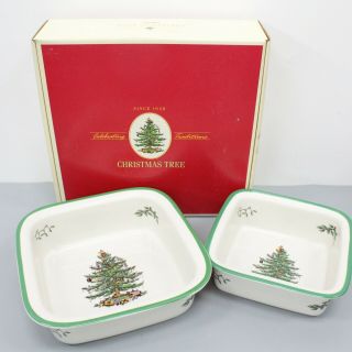 Spode Christmas 8 " & 10 " Square Rim Oven To Table Baking Dish