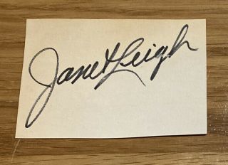 Janet Leigh Signed Index Card Alfred Hitchcock’s Psycho Autograph