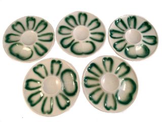 Vintage Set Of 5 White Artichoke Plates Italy Ceramic 9 3/4” Euc