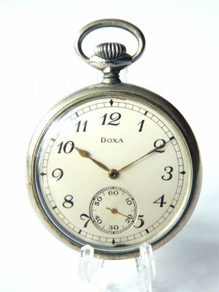 Vtg Doxa Art Deco Pocket Watch Ancre De Precision 15 Rubis,  Swiss