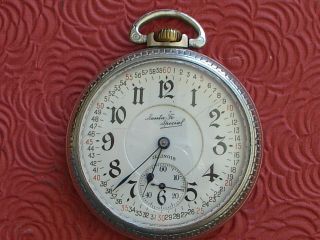 Illinois " Santa Fe Special " Railroad Grade 21 Jewel Pocket Watch,  Running.