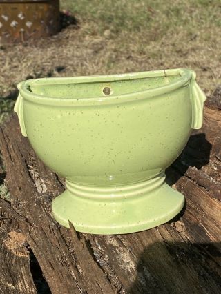 Vintage Avacado Green Mccoy Pottery Wall Pocket Planter