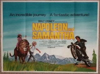 Napoleon And Samantha 1972 Uk Quad Cinema Poster Michael Douglas Walt Disney