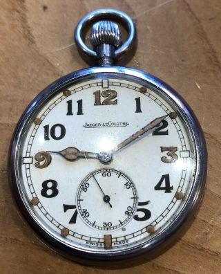 Ww2 British Military Jeager - Lecoultre Pocket Watch Circa 1940 Needs Service