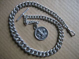 Vintage Unique Albert S/silver Pocket Watch Chain 18.  1/2in.  Long