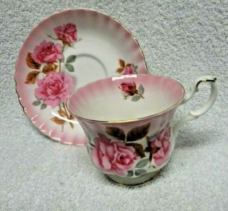 Royal Albert Radiance Series Pink Roses Pink Wash Cup And Saucer