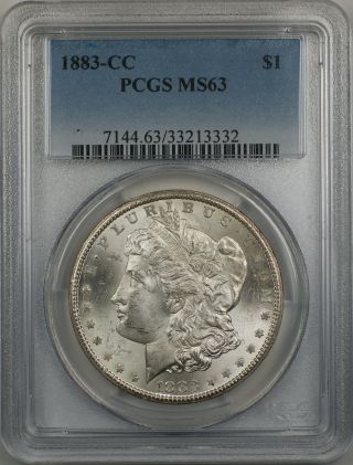 1883 - Cc Morgan Silver Dollar $1 Coin Pcgs Ms 63 (12 - A)