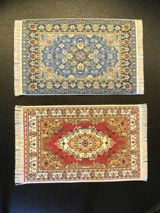 Two 1/12 Scale Dollhouse Miniature Turkish Rugs