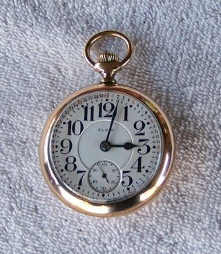 Elgin Father Time 18 Sz 21 Jewel 5 Adj Railroad Pocket Watch Gr 389 1912