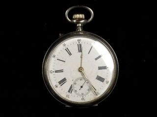 Silver Cased French Pocket Watch In 19th/20th Century