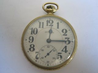 Antique Railroad Pocket Watch Illinois Bunn Special 21j 6 Pos Lever Set Runs Nr