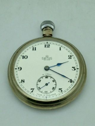 Smiths Deluxe Military Issue Vintage Pocket Watch With 15 Jewels