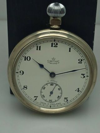 Smiths Deluxe Military Issue Vintage Pocket Watch With 15 Jewels 3