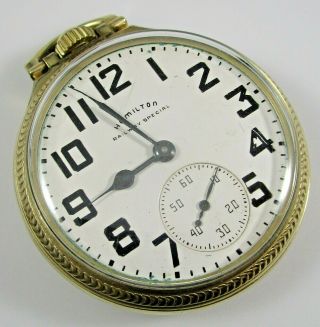 Hamilton 992b Pocket Watch Railway Special 16s 21j Running Blemished Dial